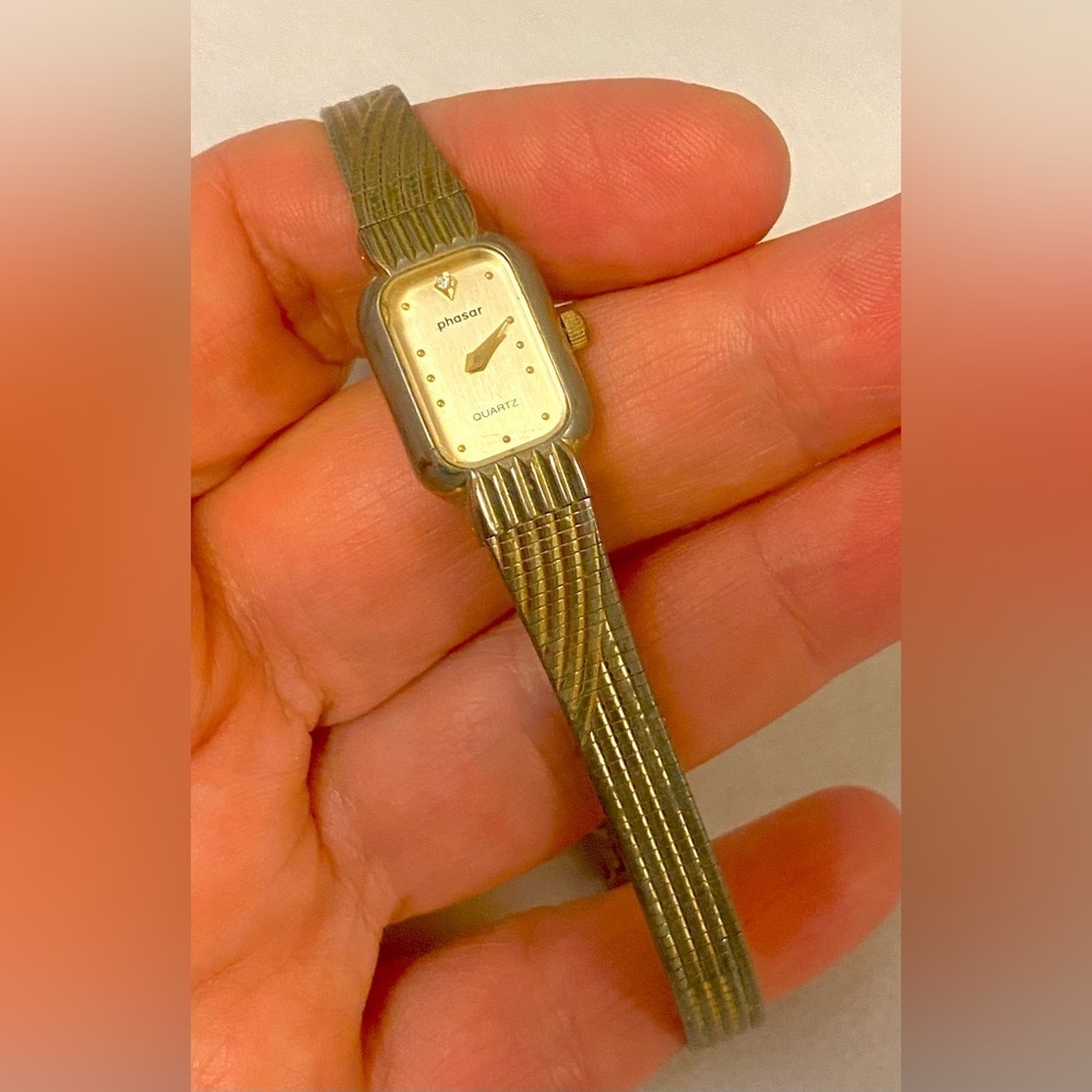 Phasar Gold-Tone Rectangular Watch